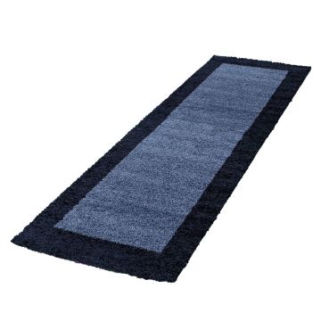 Life Shaggy Tieň koberec vysoký vlas behúň 80x250cm námornícka modrá