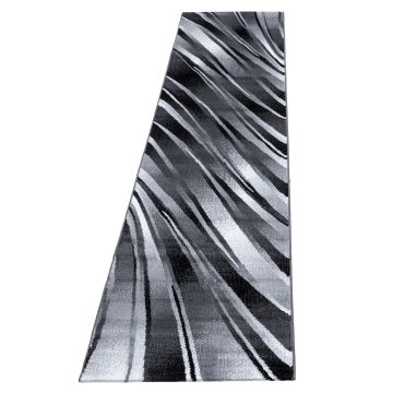 Parma Krištáľ koberec nízky vlas behúň 80x300cm čierna