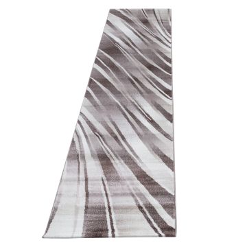 Parma Krištáľ koberec nízky vlas behúň 80x300cm hnedá