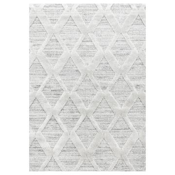 Pisa Rhombus koberec vysoký vlas obdĺžnik 280x370cm sivá