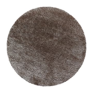 Brilliant Shaggy koberec vysoký vlas kruh Ø 80cm sivohnedá