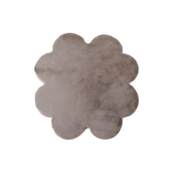 Caty Štvorlístok jednofarebný detský koberec nadýchaný vysoký vlas 90x90cm béžová