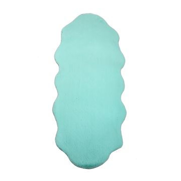 Caty Ovčia Koža jednofarebný detský koberec nadýchaný vysoký vlas 60x180cm mäta zelená