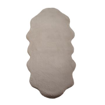 Caty Ovčia Koža jednofarebný detský koberec nadýchaný vysoký vlas 60x180cm béžová