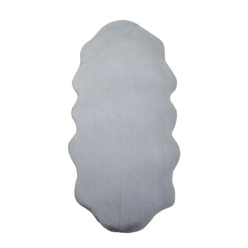 Caty Ovčia Koža jednofarebný detský koberec nadýchaný vysoký vlas 60x180cm strieborná