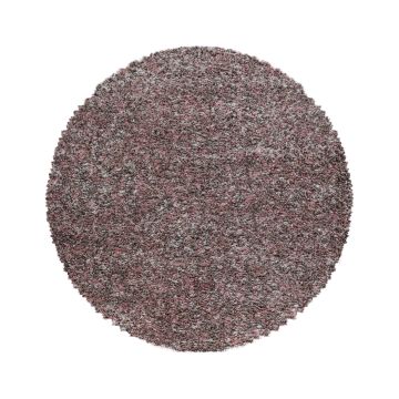 Enjoy Shaggy koberec vysoký vlas kruh Ø 80cm ruža