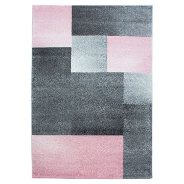 Lucca Blok koberec nízky vlas behúň 80x250cm ružová